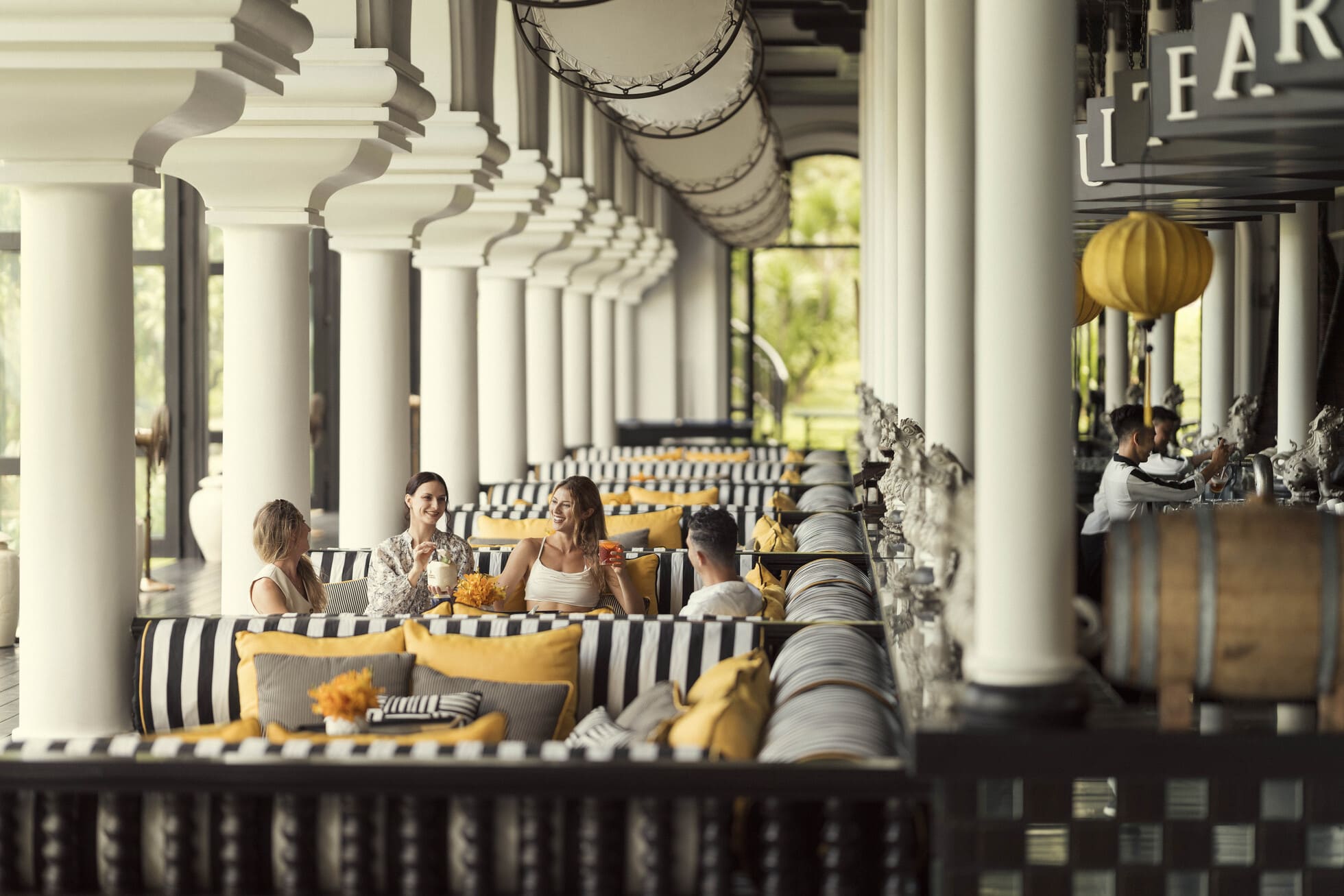 Bill Bensley's design concept features a striking black and white palette, to symbolise the yin & yang of Asian wisdom