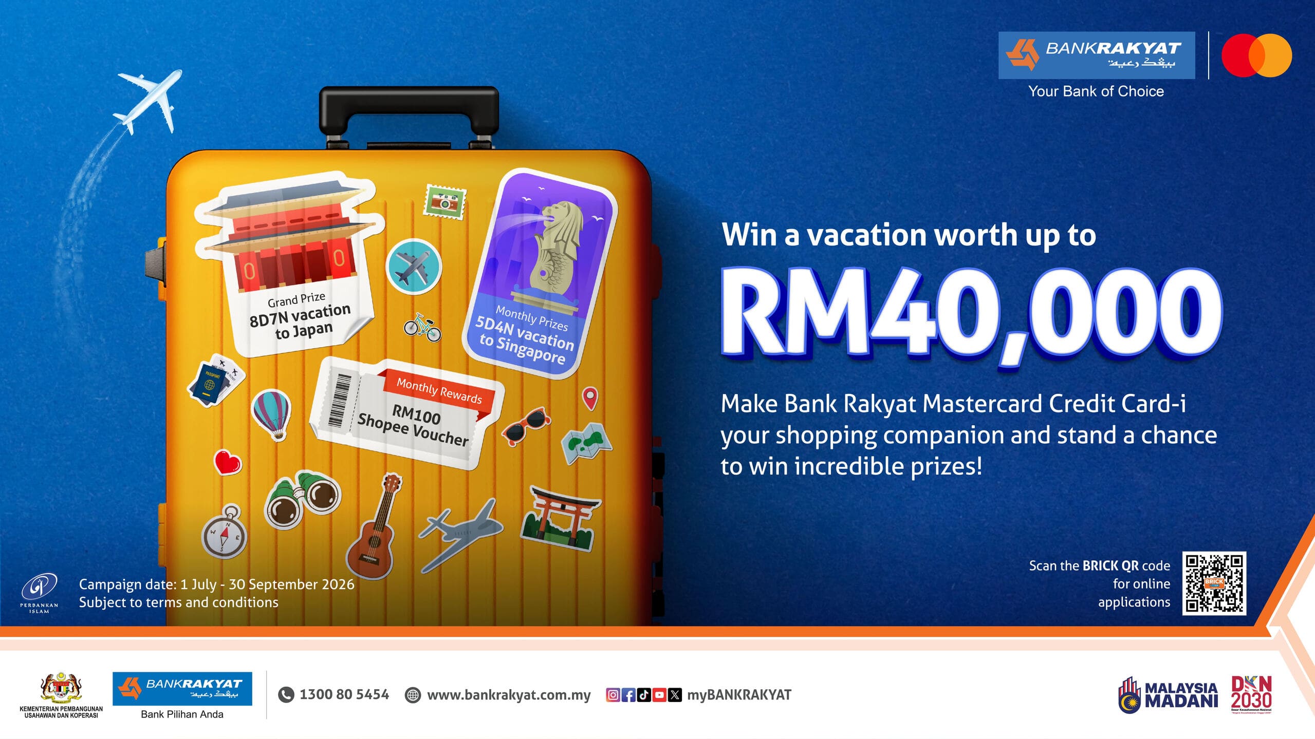 Win a Holiday Worth RN40,000 with Bank Rakyat’s ‘Mastercard Credit Card Spend Bonanza’ Campaign